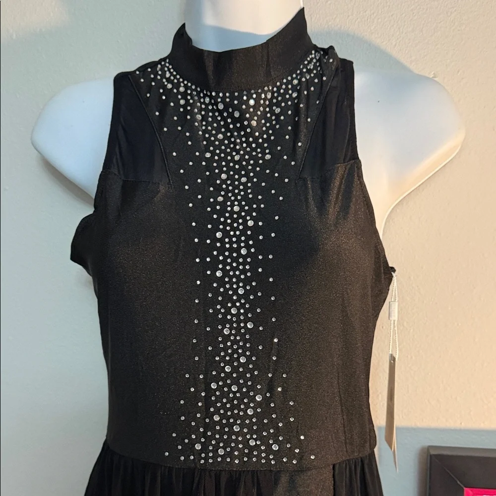 Iefiel NWT Black High-Low Dress with Embellishments - Picture 2 of 6